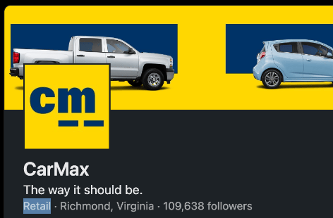 CarMax is Retail but not Retail Motor Vehicles
