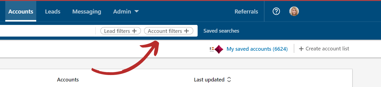 navigate back to the “Account Filters”