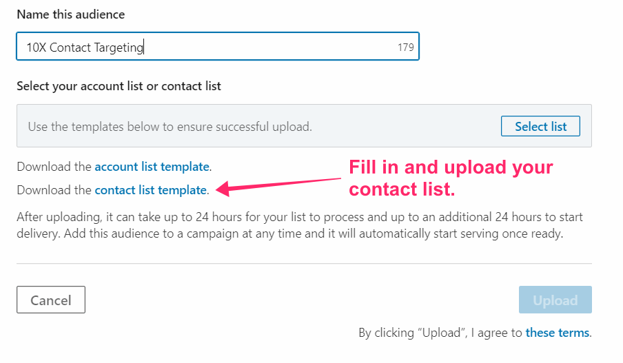 guide to LinkedIn Ad targeting contact list