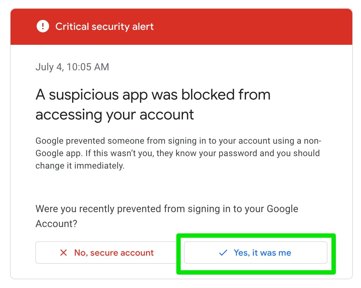google security yes it was me