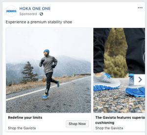 Hoka One One Facebook Ad