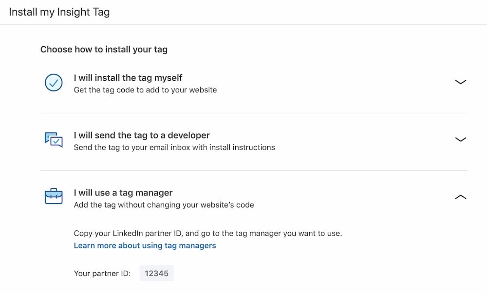 How to install a LinkedIn insight tag