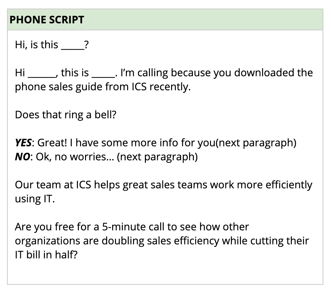 phone script