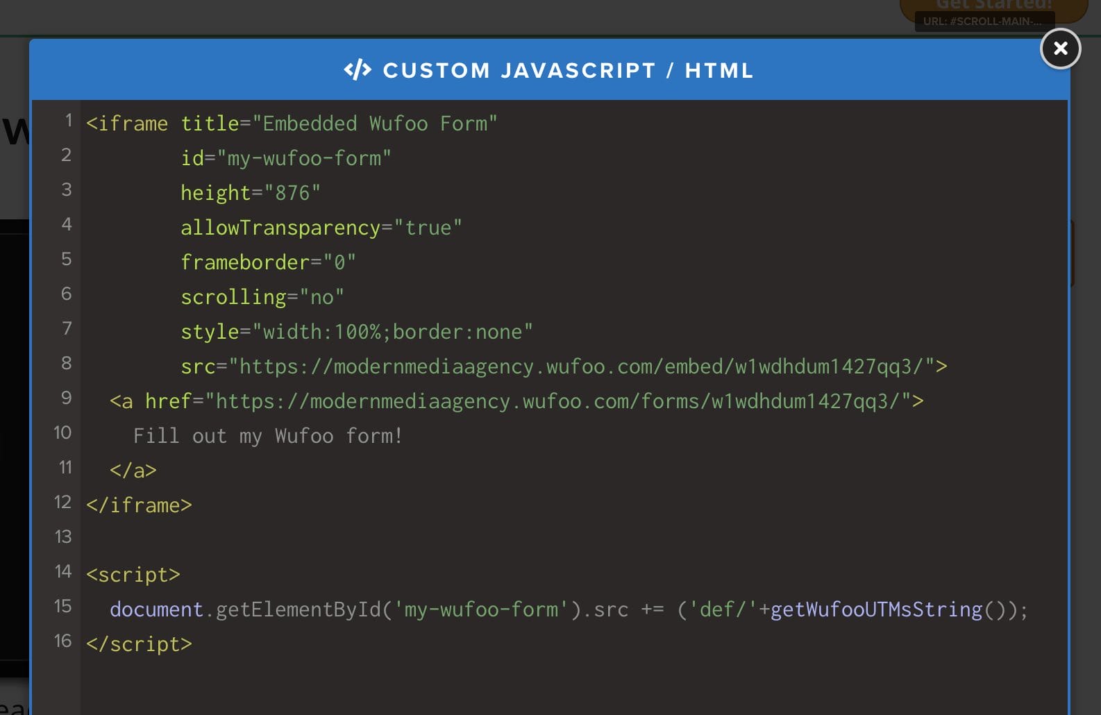 wufoo iframe embed src attribute